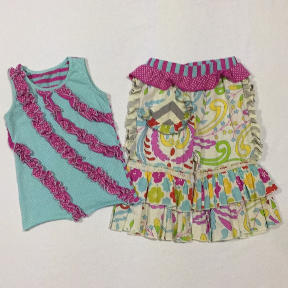 Mustard Pie Carousel Crops & Top Set Size 3T
